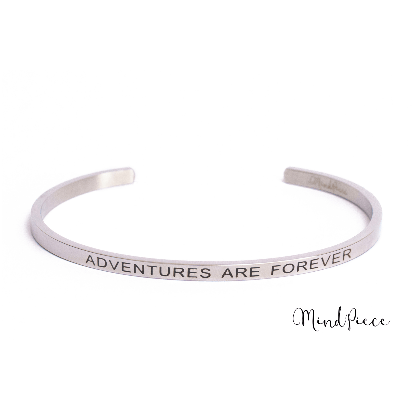 Bracelet inspirational quotes (1 pcs) - silver | different texts