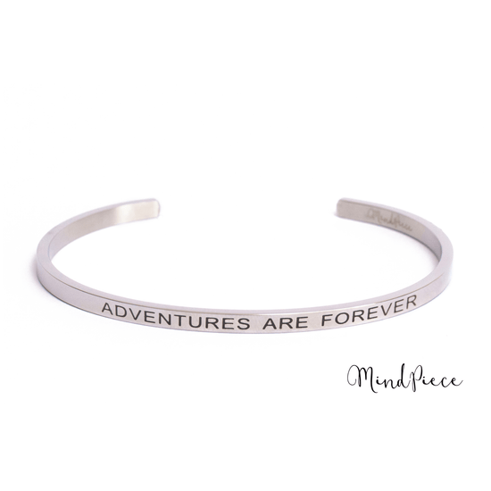 Bracelet inspirational quotes (1 pcs) - silver | different texts