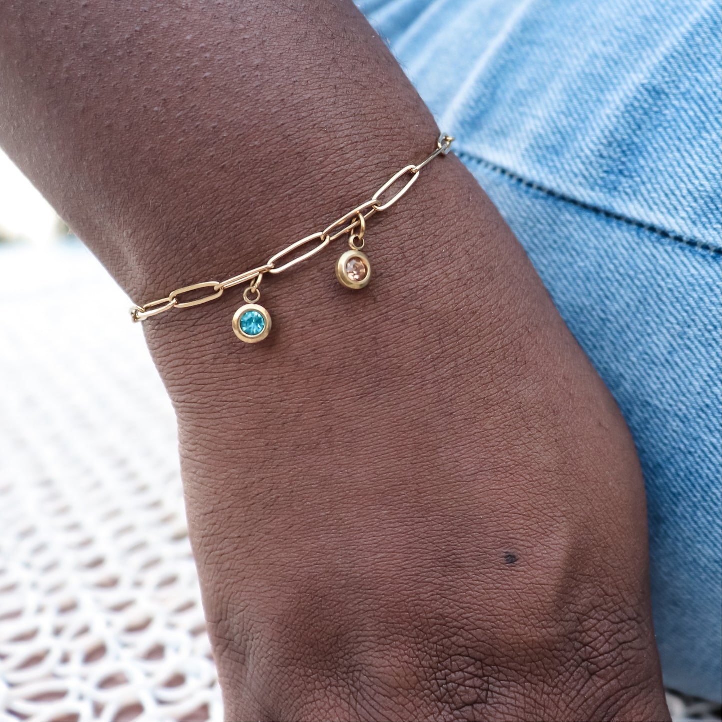 Bracelet birthstone - gold