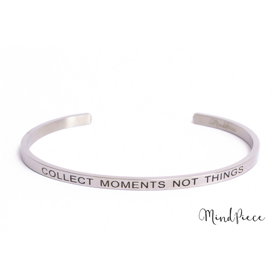 Bracelet inspirational quotes (1 pcs) - silver | different texts