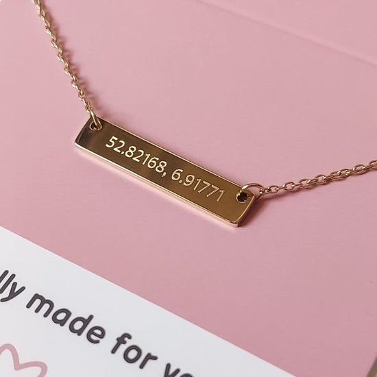 Necklace customize bar - coordinates location