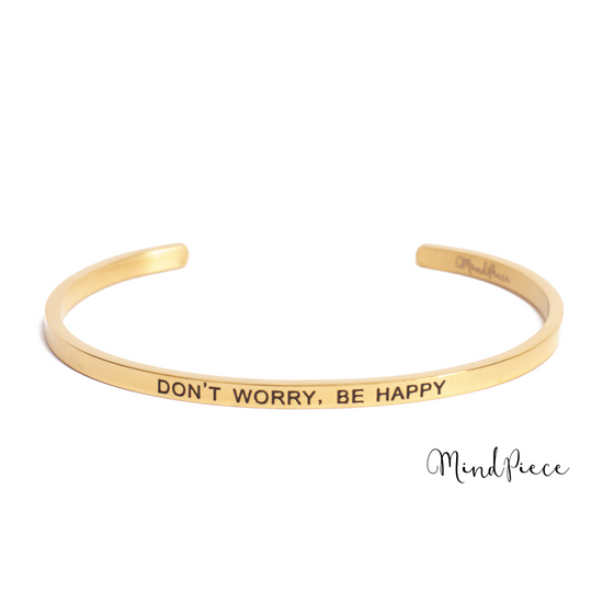 Bracelet inspirational quotes (1 pcs) - gold | different texts