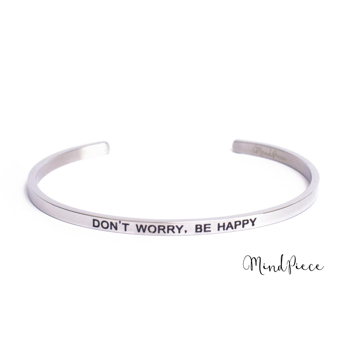 Bracelet inspirational quotes (1 pcs) - silver | different texts