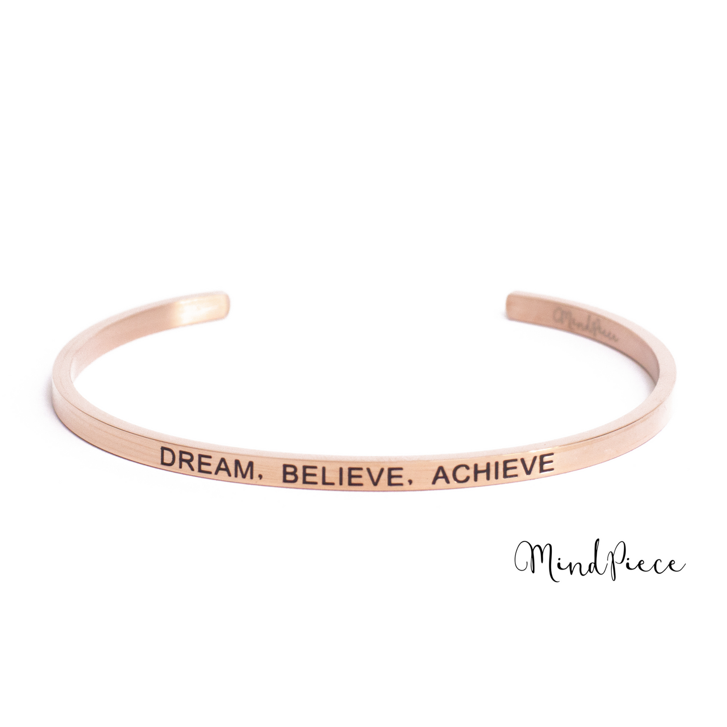 Bracelet inspirational quotes (1 pcs) - rose | different texts