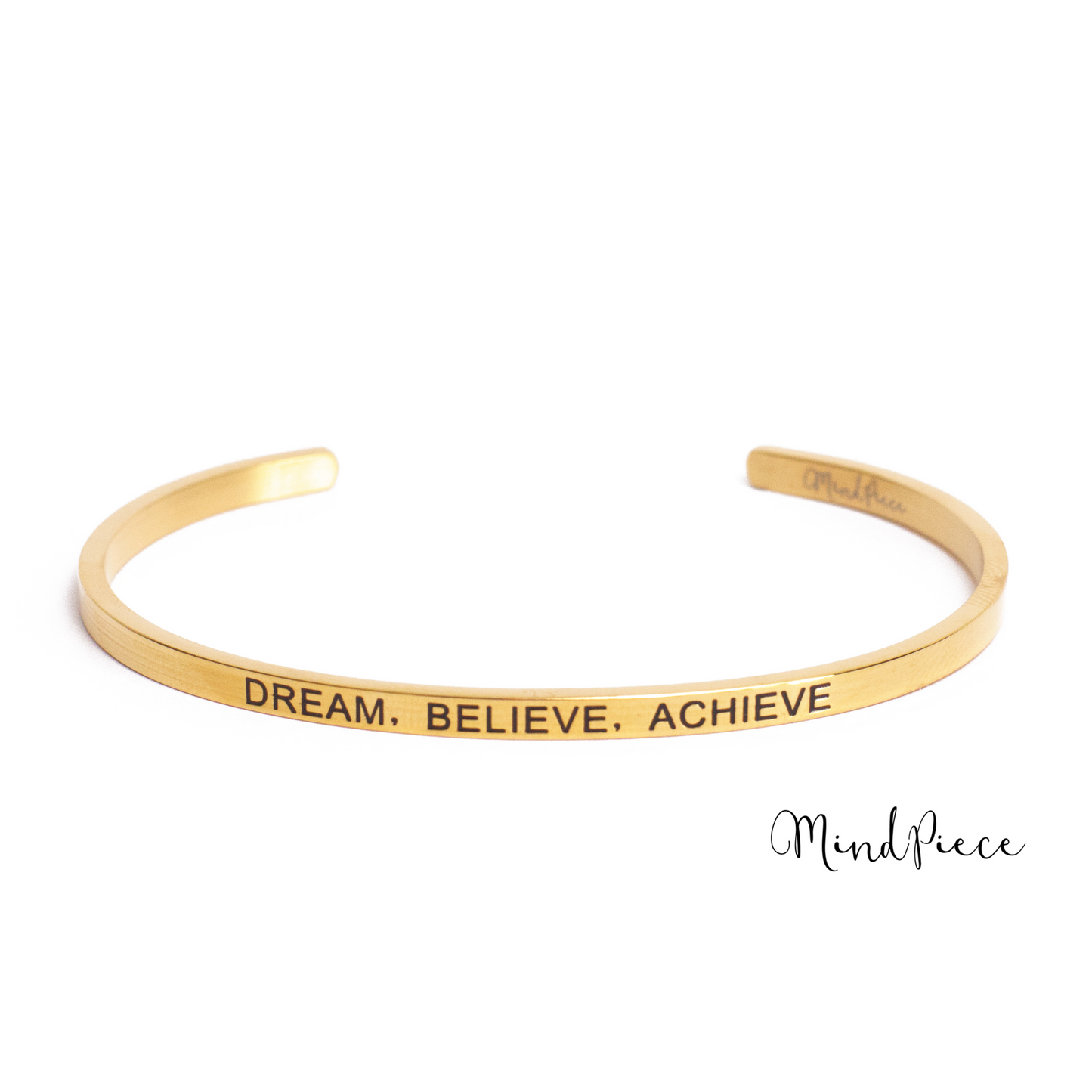 Bracelet inspirational quotes (1 pcs) - gold | different texts