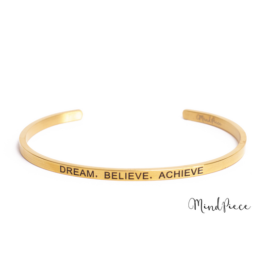 Bracelet inspirational quotes (1 pcs) - gold | different texts