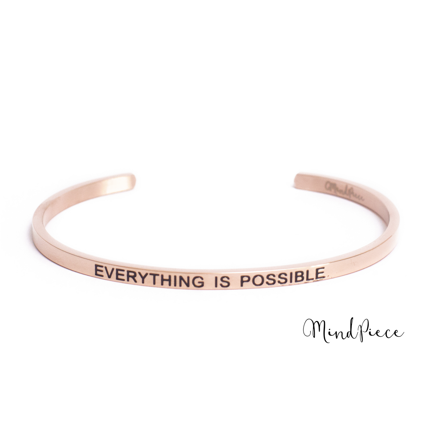 Bracelet inspirational quotes (1 pcs) - rose | different texts