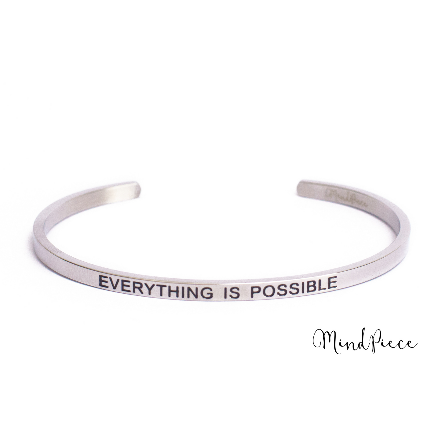 Bracelet inspirational quotes (1 pcs) - silver | different texts