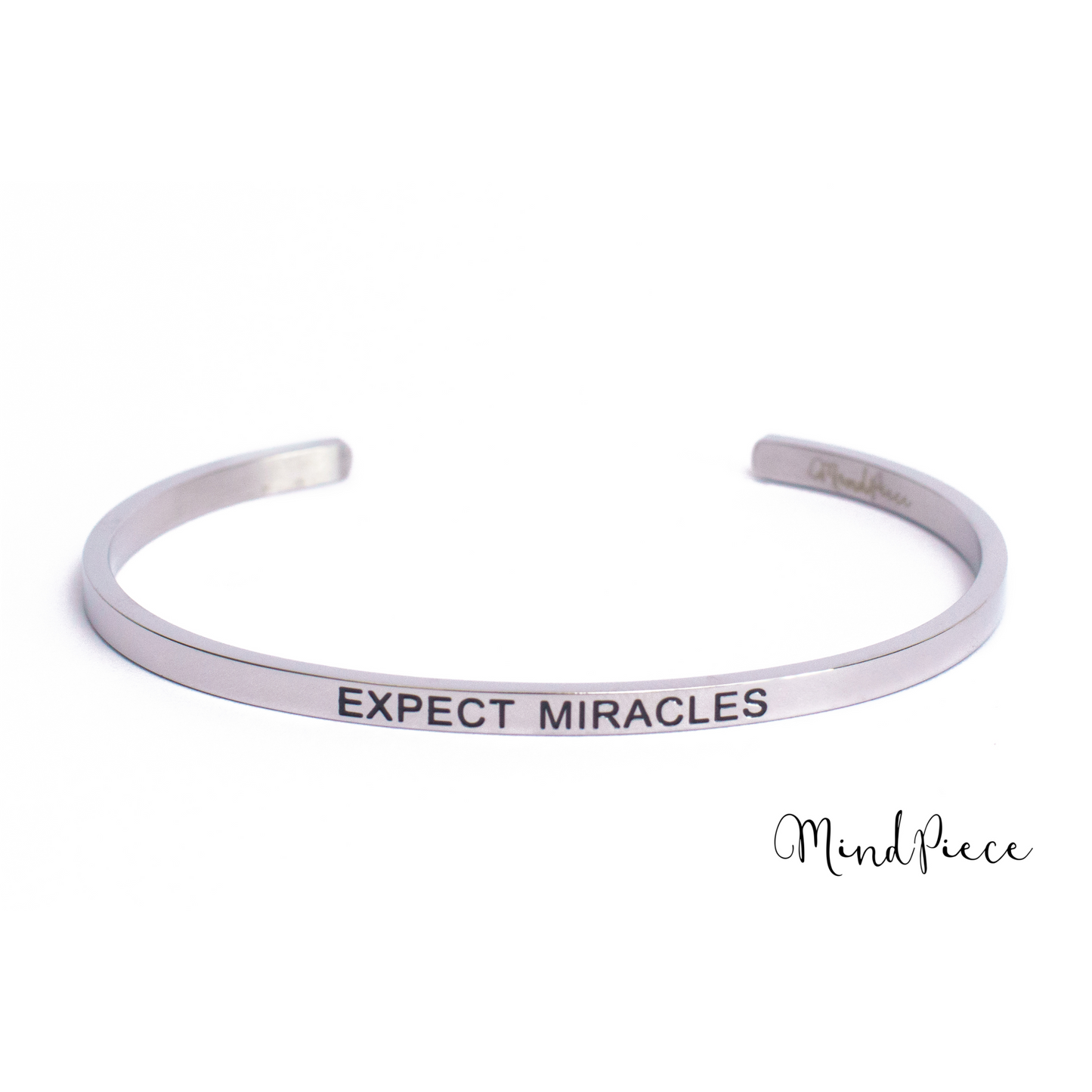 Bracelet inspirational quotes (1 pcs) - silver | different texts