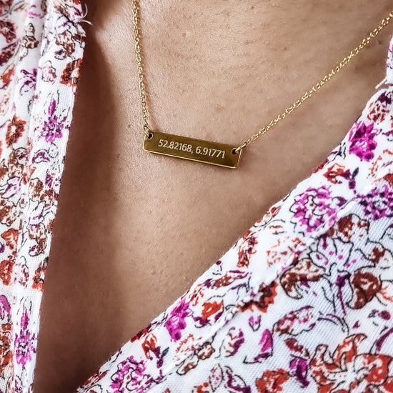 Necklace customize bar - coordinates location