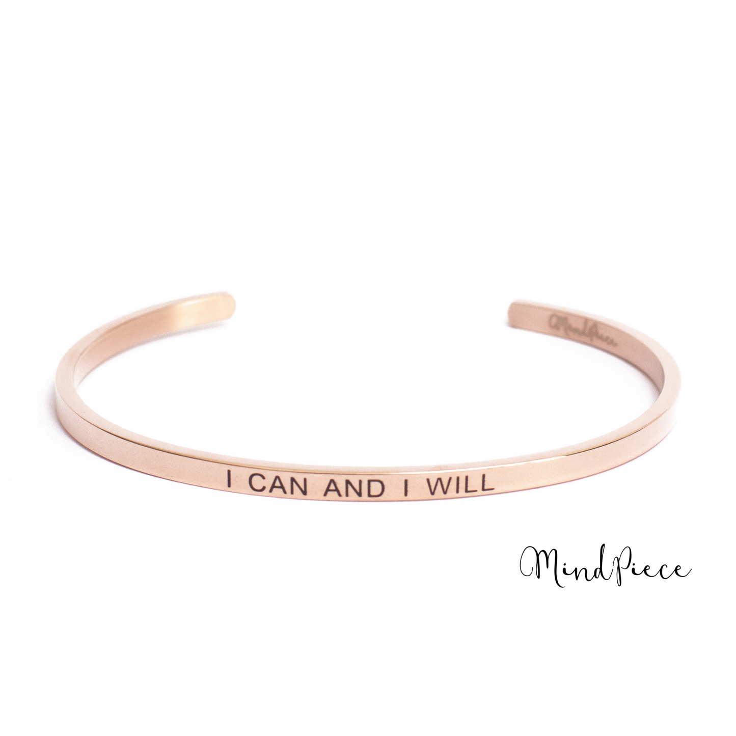 Bracelet inspirational quotes (1 pcs) - rose | different texts