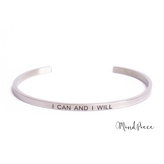 Bracelet inspirational quotes (1 pcs) - silver | different texts