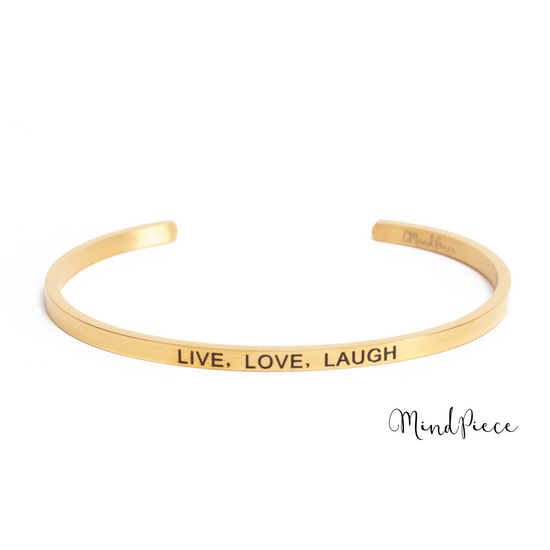 Bracelet inspirational quotes (1 pcs) - gold | different texts