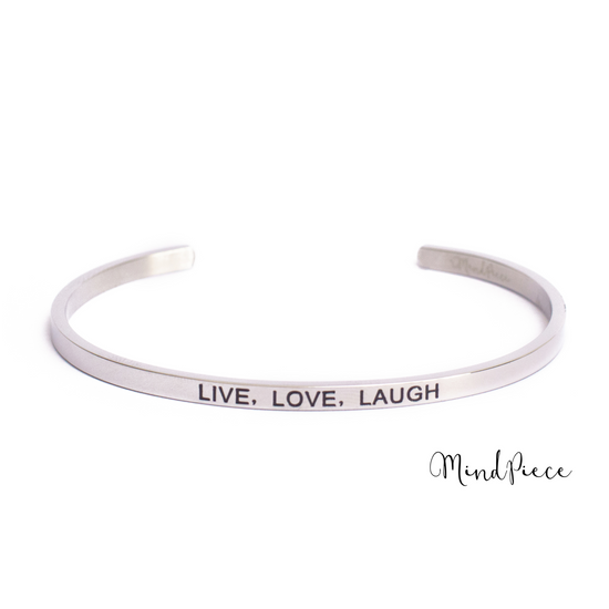 Bracelet inspirational quotes (1 pcs) - silver | different texts