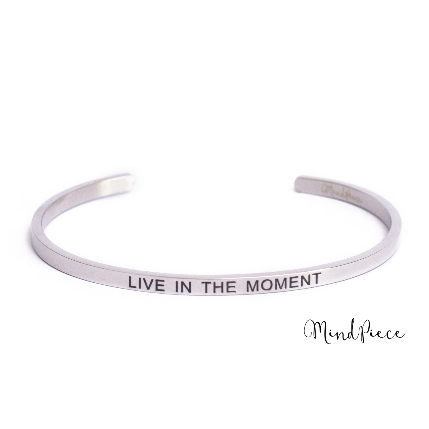 Bracelet inspirational quotes (1 pcs) - silver | different texts