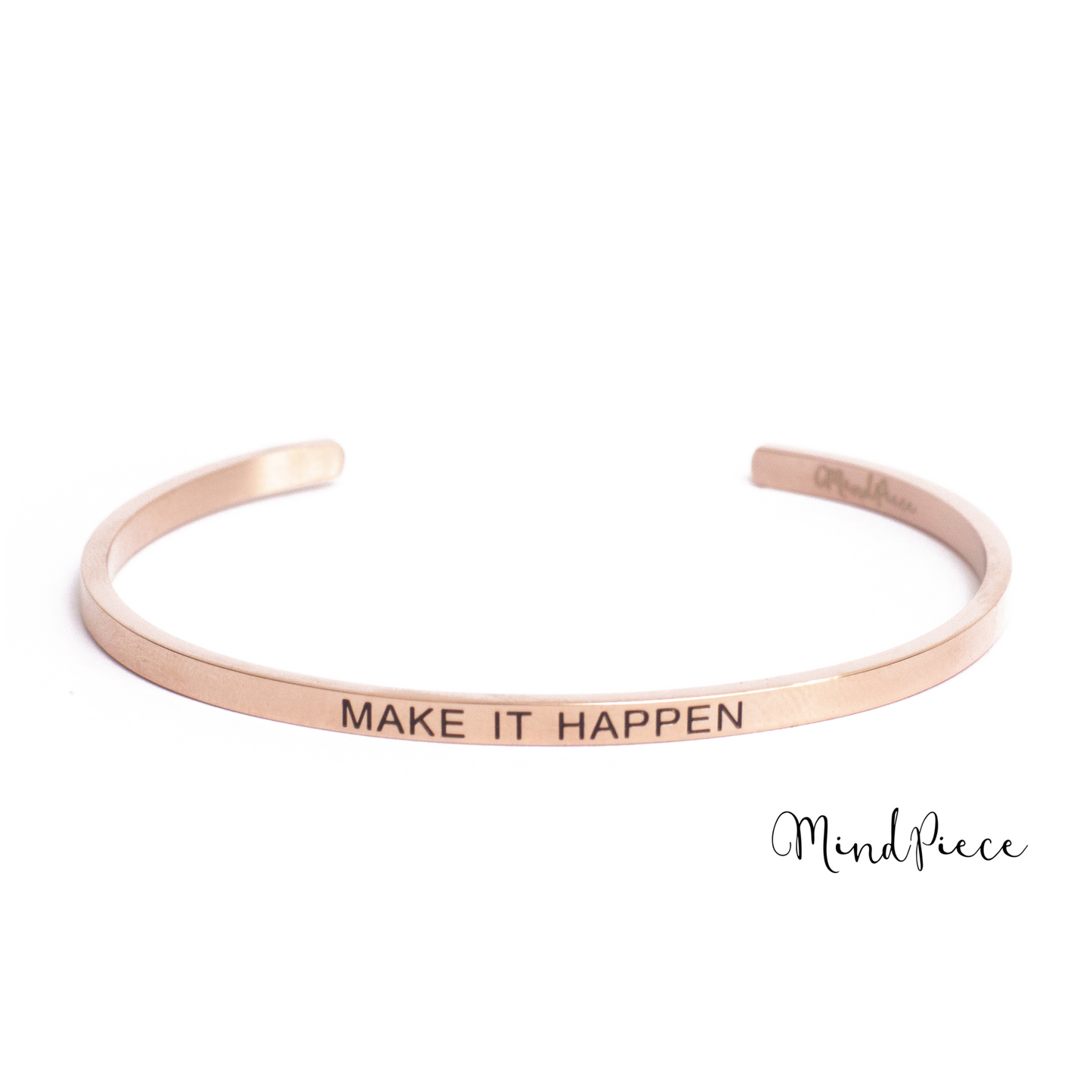 Bracelet inspirational quotes (1 pcs) - rose | different texts