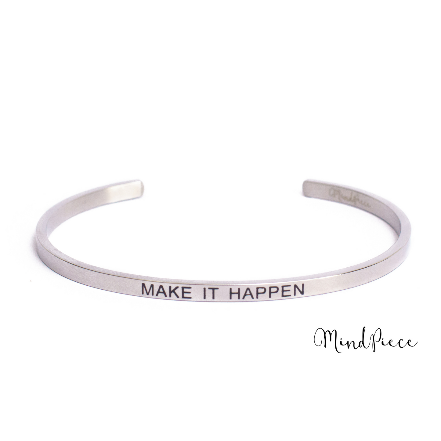 Bracelet inspirational quotes (1 pcs) - silver | different texts