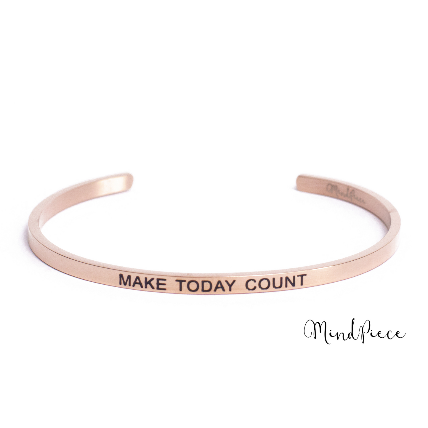 Bracelet inspirational quotes (1 pcs) - rose | different texts