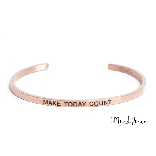 Bracelet inspirational quotes (1 pcs) - rose | different texts