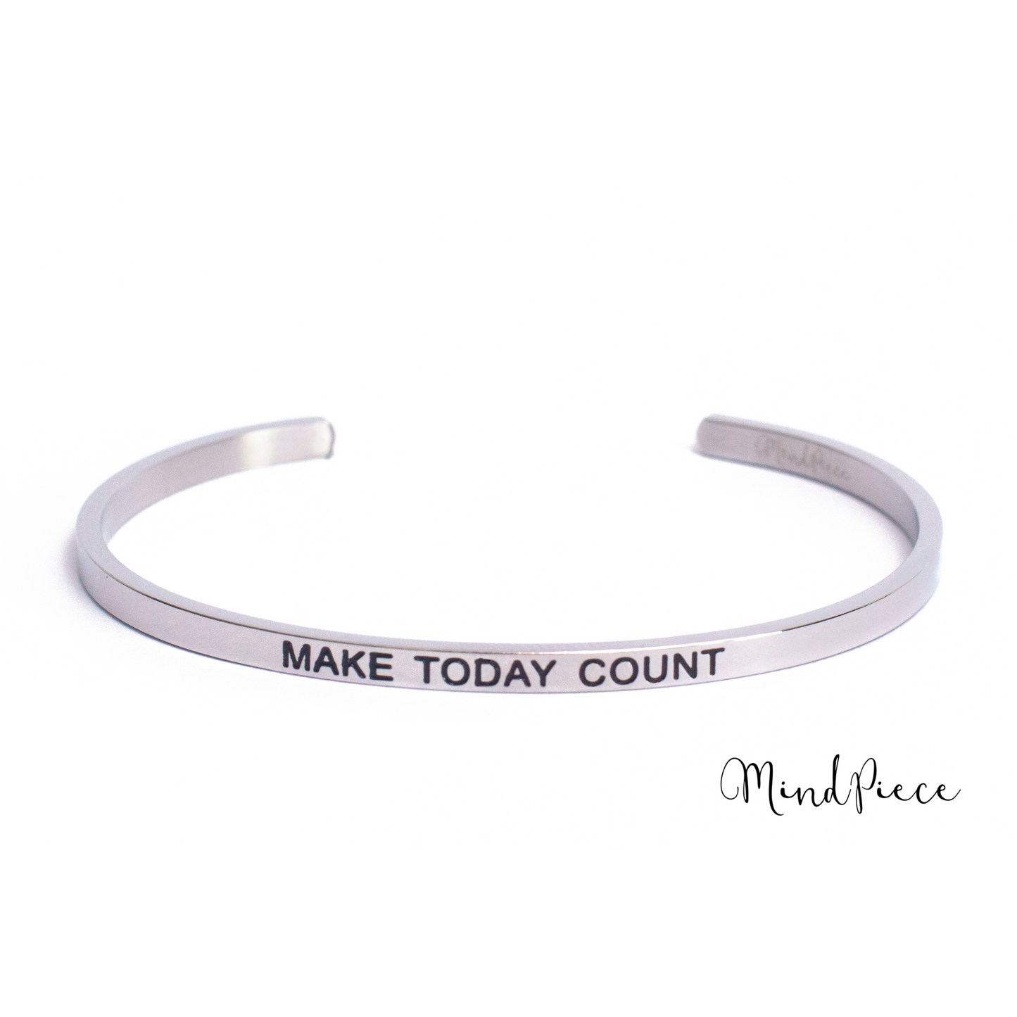 Bracelet inspirational quotes (1 pcs) - silver | different texts