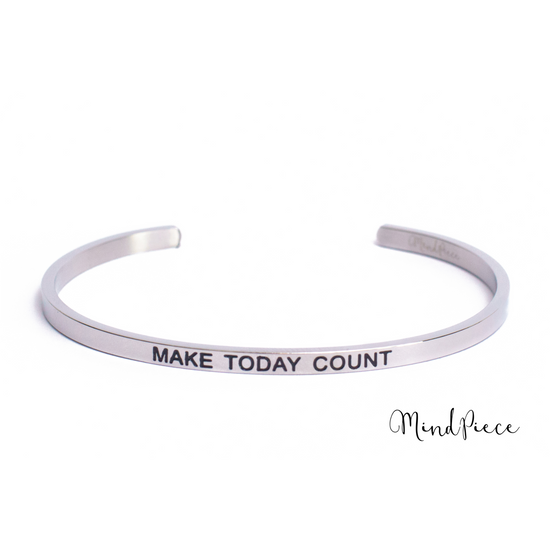 Bracelet inspirational quotes (1 pcs) - silver | different texts