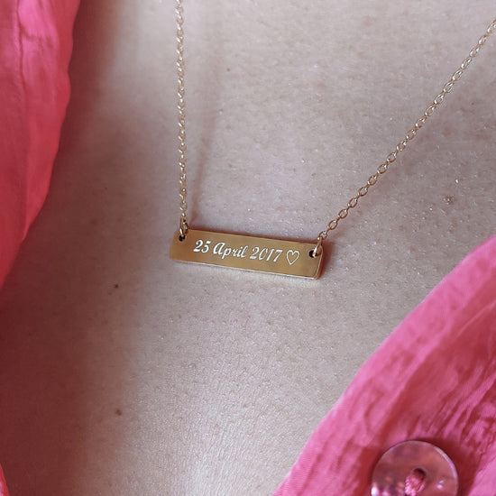 Necklace customize bar - memorable date