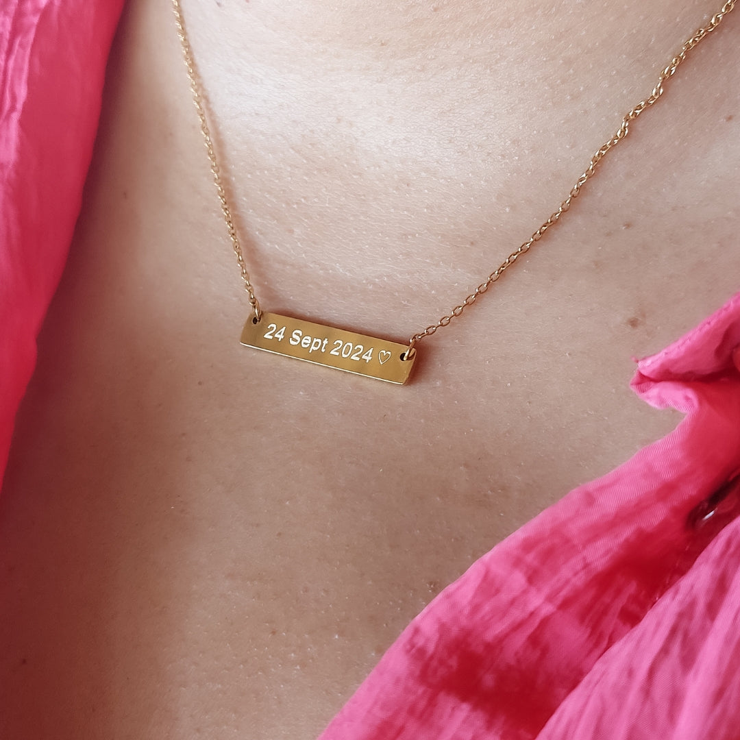 Necklace customize bar - memorable date