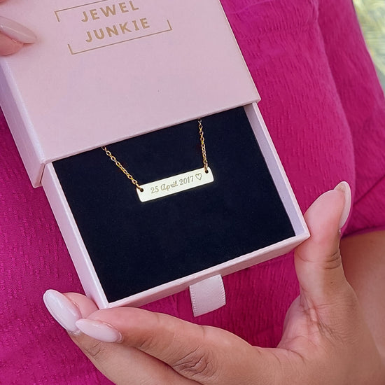 Necklace engrave bar - memorable date