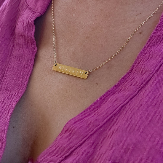 Necklace customize bar -  special initials