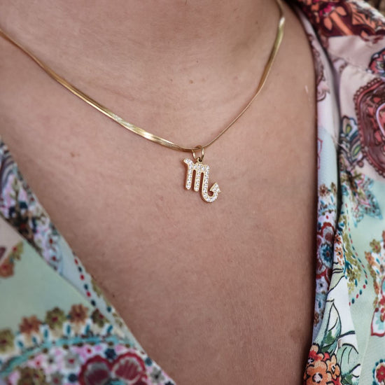 Necklace zodiac zirconia | 12 signs - gold